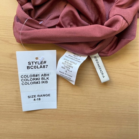 NEW BCBGMaxAzria Women's Two Piece Bikini Set Mauve Size 6 Ruched - Picture 6 of 6